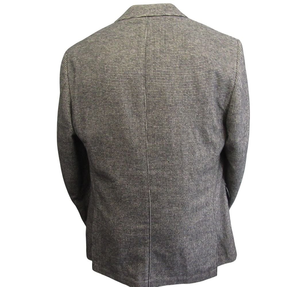 Kroon Tweed Sport Coat 46L 2 Button Brown Houndstooth Unstructured Double Vent - Picture 7 of 12